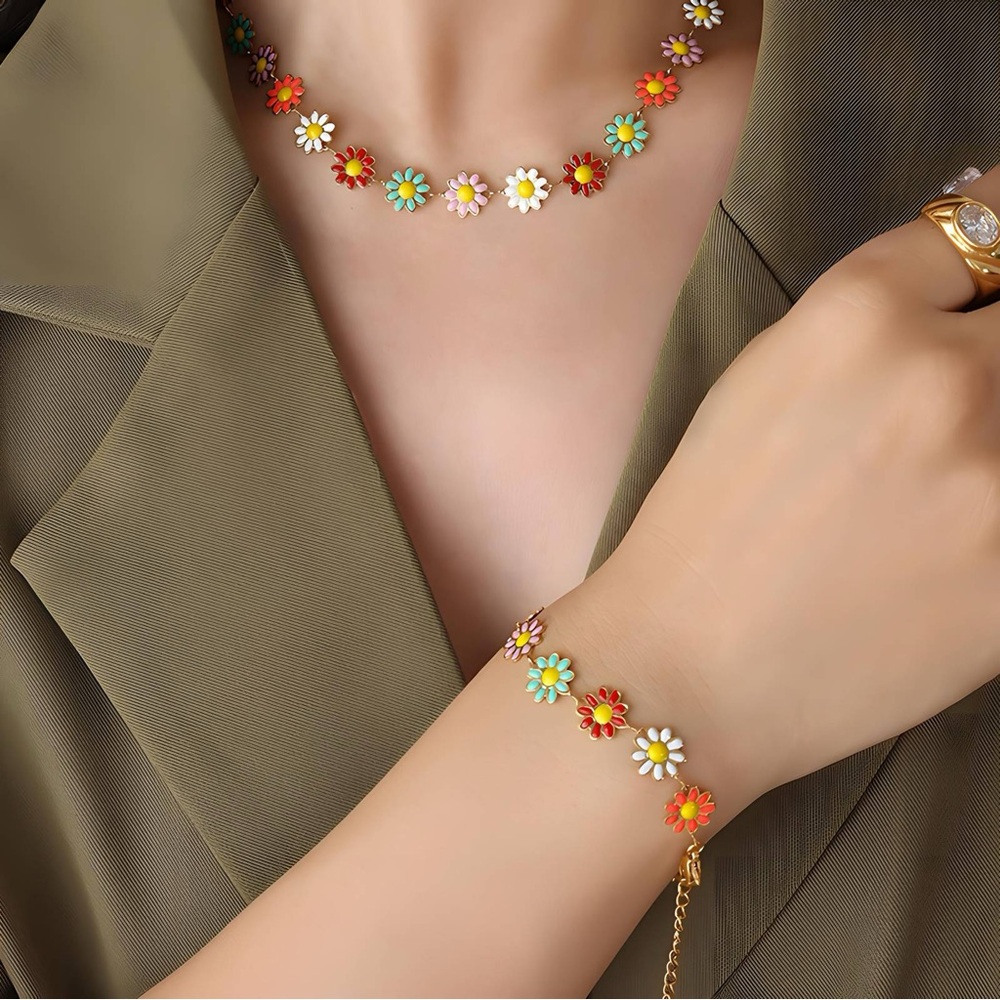 18K GOLD PLATED STAINLESS STEEL "FLOWERS" BRACELET, INTENSITY
87566-0